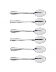 Tradineur - Set de 6 cucharillas para café de acero inoxidable, cucharas clásicas para postre, helado, tarta, té, infusiones, 13