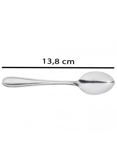 Tradineur - Set de 6 cucharillas para café de acero inoxidable, cucharas clásicas para postre, helado, tarta, té, infusiones, 13