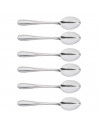 Tradineur - Set de 6 cucharas moka de acero inoxidable, cucharillas clásicas para postre, helado, tarta, té, infusiones, 12 cm