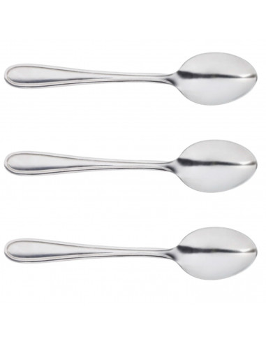 Tradineur - Set de 3 cucharas soperas de acero inoxidable, cucharas de mesa clásicas para sopas, caldos, potajes, 19,5 cm
