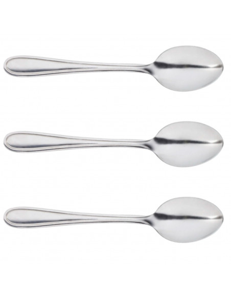 Tradineur - Set de 3 cucharas soperas de acero inoxidable, cucharas de mesa clásicas para sopas, caldos, potajes, 19,5 cm Tradineur - Set de 3 cucharas soperas de acero inoxidable, cucharas de mesa clásicas para sopas, caldos, potajes, 19,5 cm