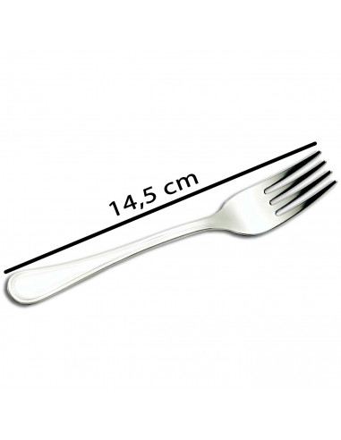 Tradineur - Set de 6 tenedores lunch de acero inoxidable, cubiertos clásicos para postre, tarta, helado, aptos para lavavajillas