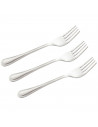 Tradineur - Set de 3 tenedores de mesa de acero inoxidable, cubiertos clásicos para carne, aptos para lavavajillas, 19,4 cm