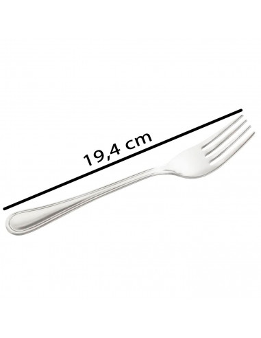Tradineur - Set de 3 tenedores de mesa de acero inoxidable, cubiertos clásicos para carne, aptos para lavavajillas, 19,4 cm
