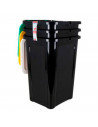 Pack de 3 cubos basura 44 litros con tapa 55 x 38 x 34 cm. Juego, set de contenedores de residuos apilables de plástico para rec