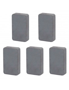 Tradineur - Pack de 5 imanes rectangulares, hierros magnéticos potentes para bricolaje, artesanía, manualidades, 28 x 15 x 5,5 m