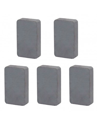 Tradineur - Pack de 5 imanes rectangulares, hierros magnéticos potentes para bricolaje, artesanía, manualidades, 28 x 15 x 5,5 m