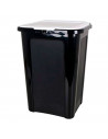 Pack de 3 cubos basura 44 litros con tapa 55 x 38 x 34 cm. Juego, set de contenedores de residuos apilables de plástico para rec