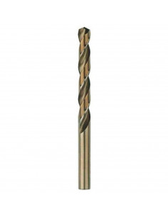 Tradineur - Broca espiral de acero inoxidable, válida para perforar hierro y aluminio, bricolaje, carpintería, color dorado, 7,5