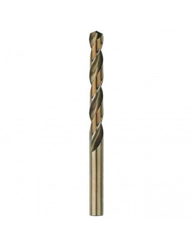Tradineur - Broca espiral de acero inoxidable, válida para perforar hierro y aluminio, bricolaje, carpintería, color dorado, 7,5