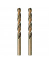 Tradineur - Pack de 2 brocas espiral de acero inoxidable, válidas para perforar hierro y aluminio, bricolaje, carpintería, color