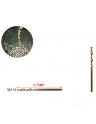 Tradineur - Pack de 2 brocas espiral de acero inoxidable, válidas para perforar hierro y aluminio, bricolaje, carpintería, color
