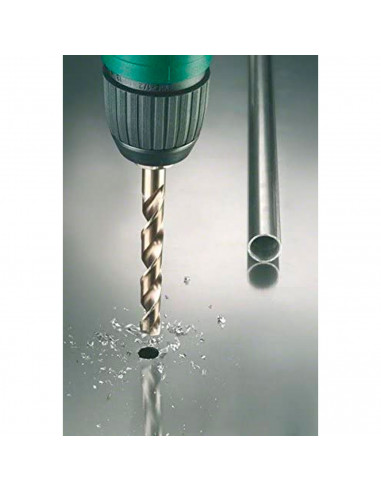 Tradineur - Pack de 2 brocas espiral de acero inoxidable, válidas para perforar hierro y aluminio, bricolaje, carpintería, color