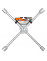 Llave de cruz fija tubular 400 mm, hierro, llaves con cabezas de 23, 21, 19 y 17 mm, reemplazo de llantas de automóviles