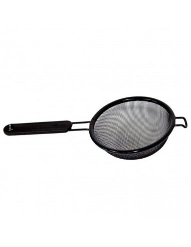 Tradineur - Colador de malla fina antiadherente, mango recubierto de plástico, colar harina, pasta, té, apto para lavavajillas (