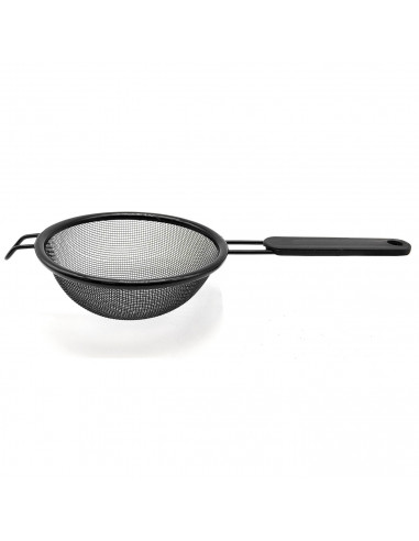Tradineur - Colador de malla fina antiadherente, mango recubierto de plástico, colar harina, pasta, té, apto para lavavajillas (
