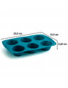 Tradineur - Molde para moffins, fabricada en silicona, 6 moldes para muffins, apto para horno, microondas y frigorífico. 26,5 x