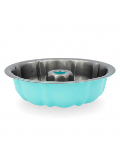 Tradineur - Molde antiadherente redondo "Savarin". Apto para horno y lavavajillas. 8 x 24,8 cm (alto x diámetro)